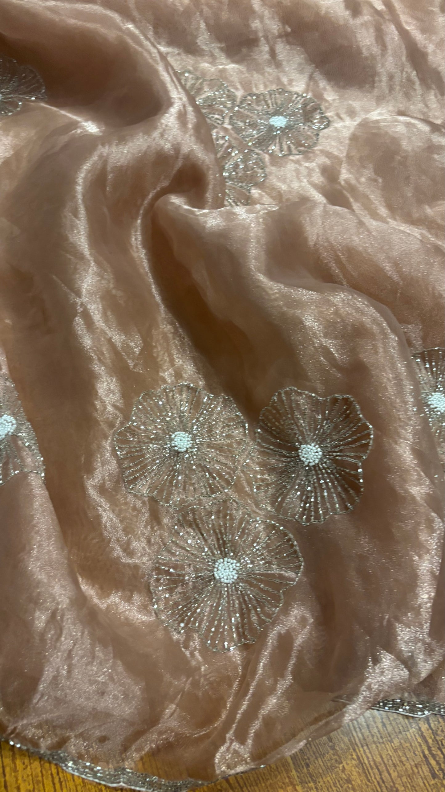 Handwork designer tissue organza sarees