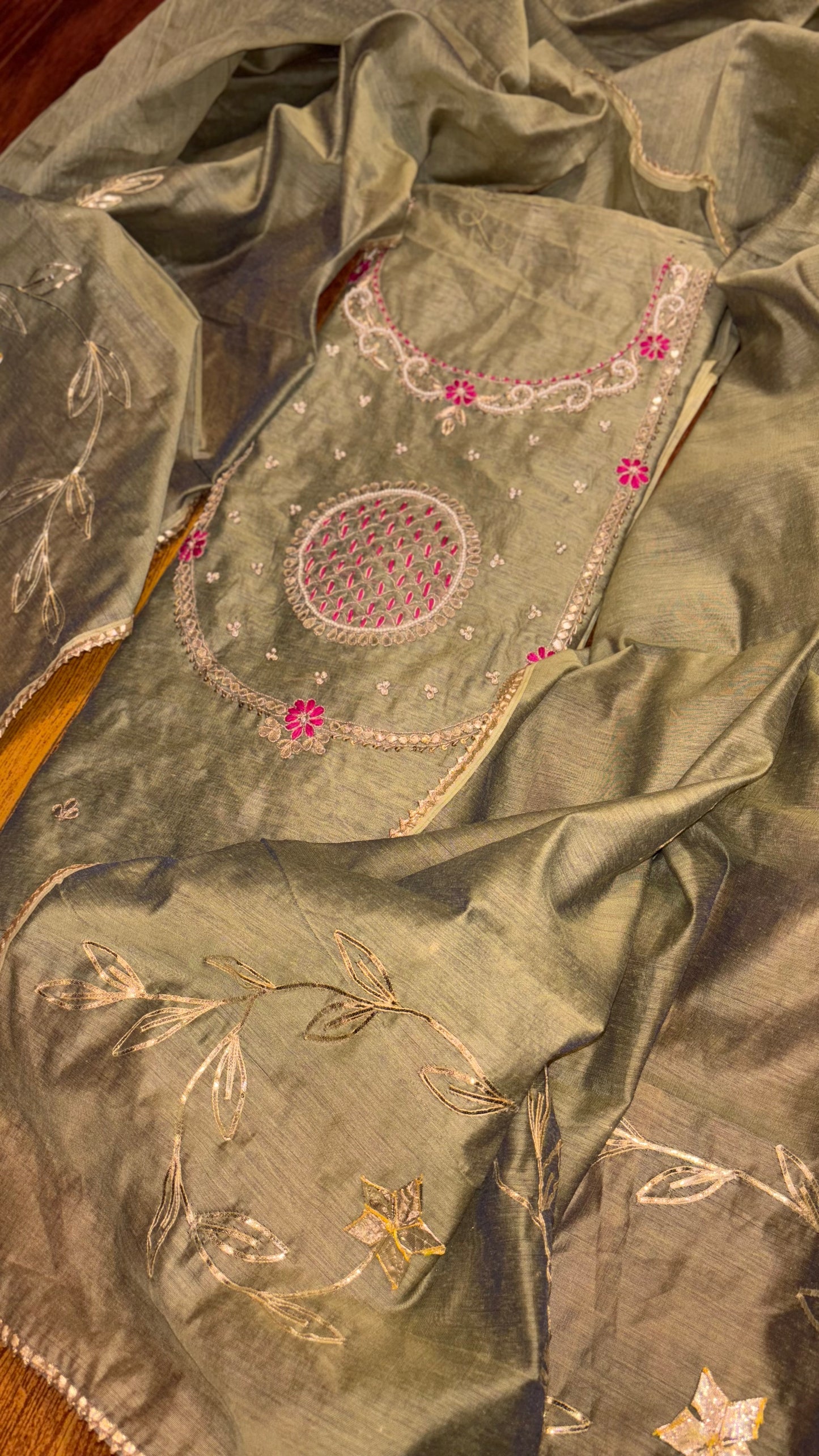 Handwork Chanderi suits