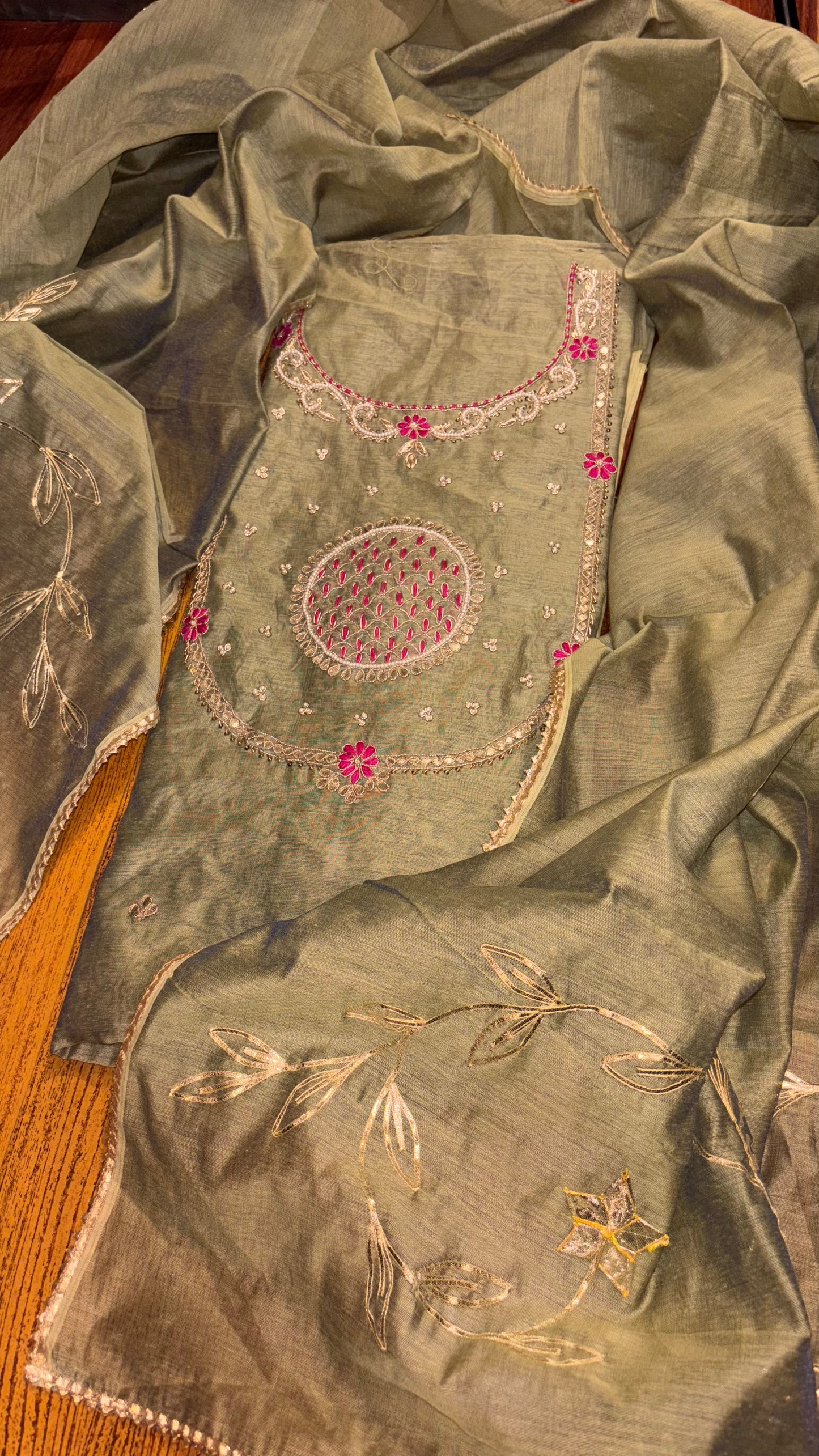 Handwork Chanderi suits