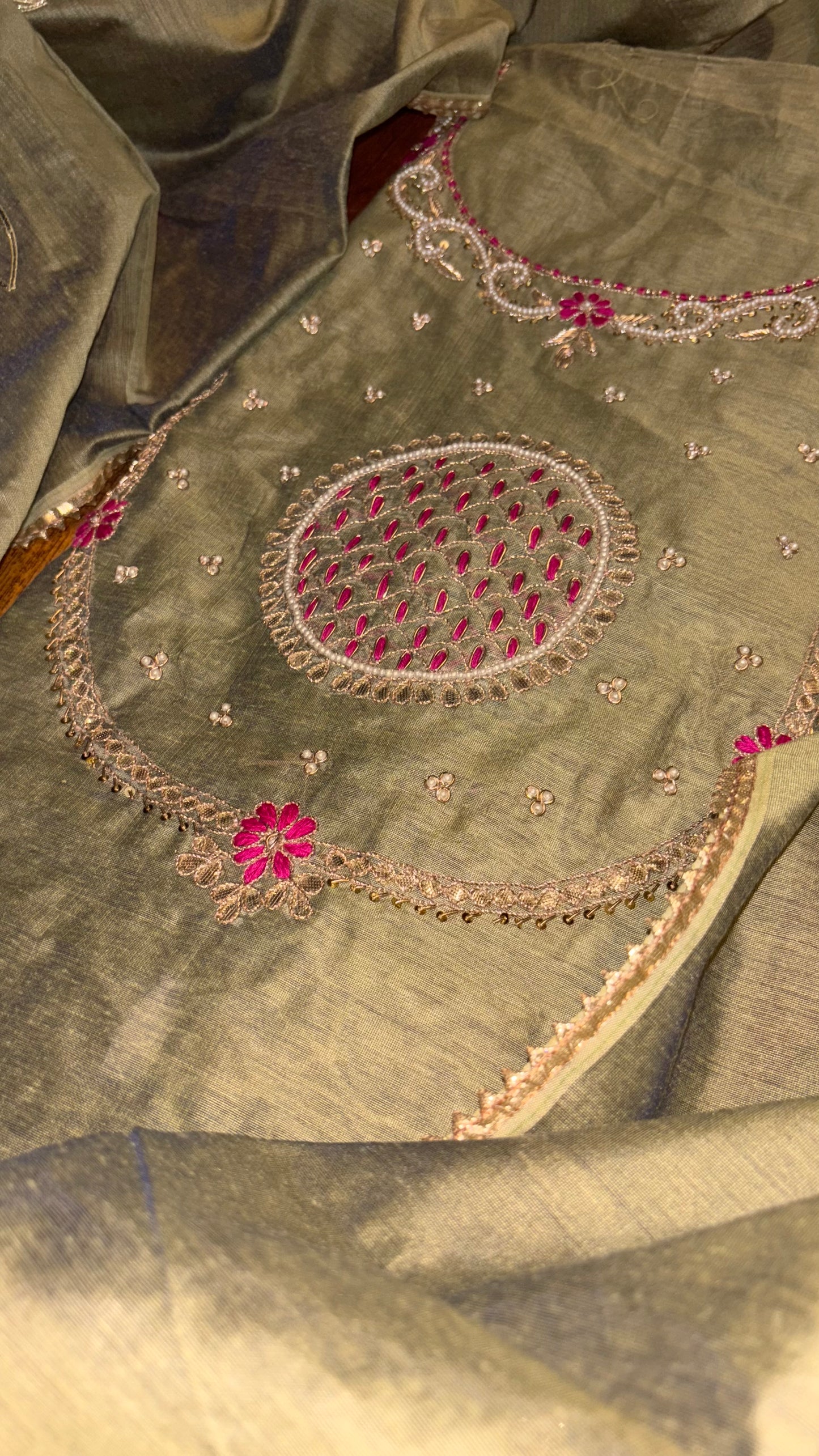 Handwork Chanderi suits