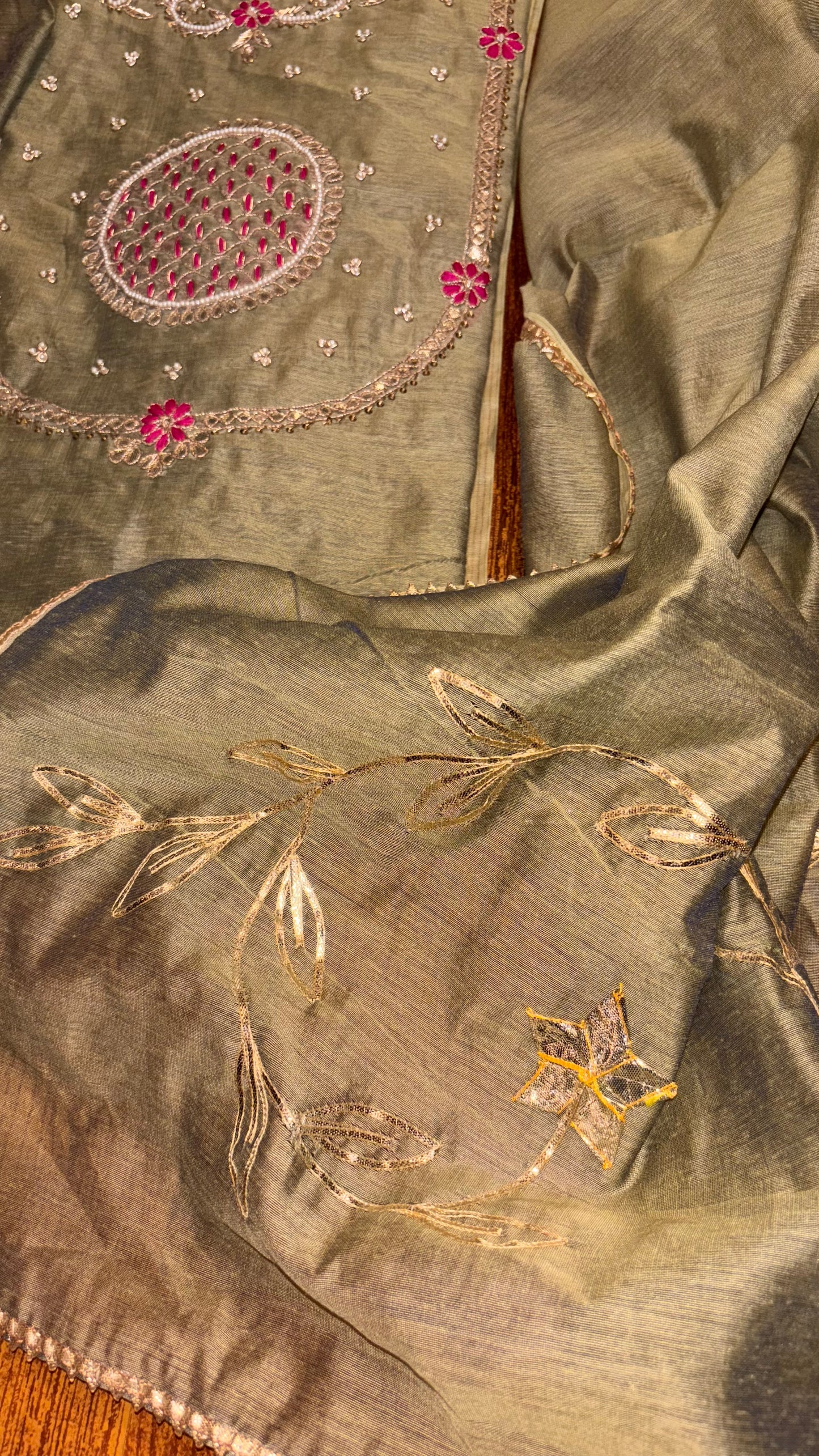Handwork Chanderi suits