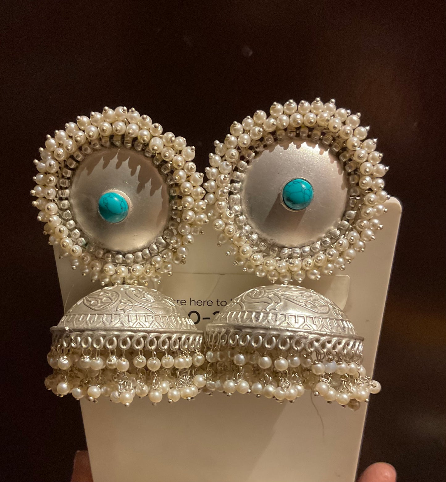 Silver thappa earrings