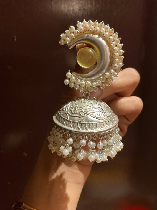 Silver thappa earrings