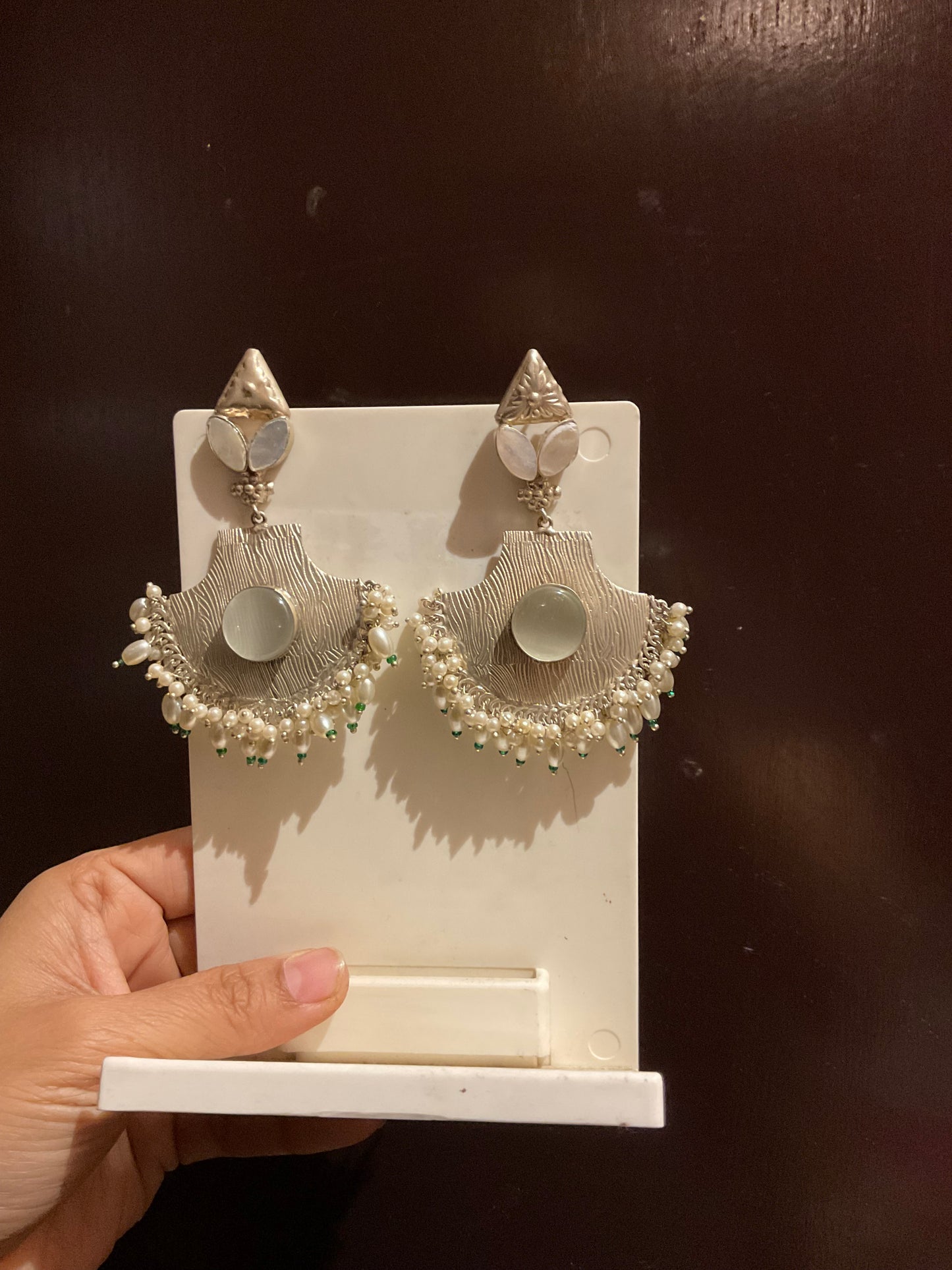 Silver thappa earrings