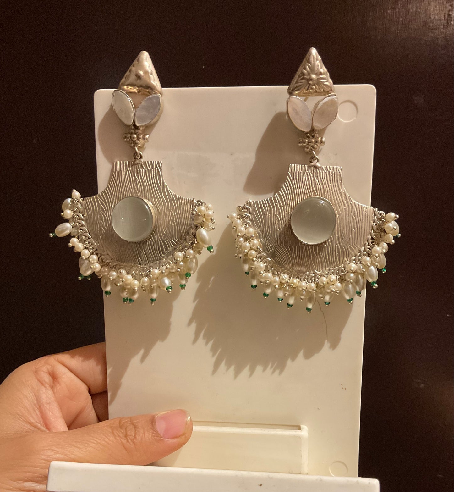 Silver thappa earrings