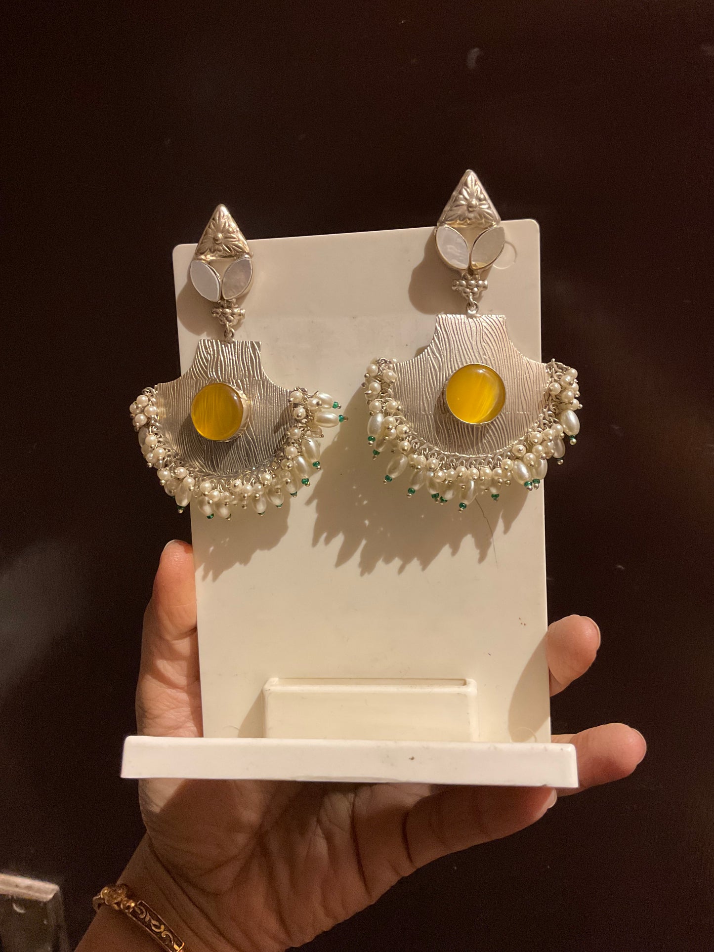 Silver thappa earrings