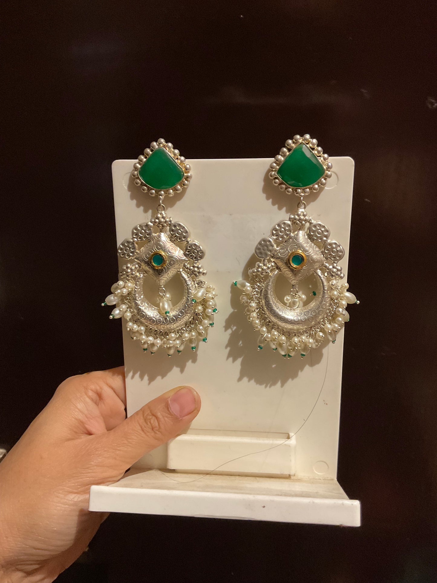 Silver thappa earrings