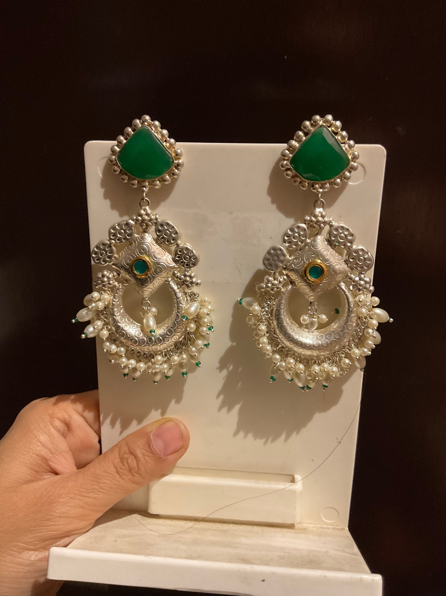 Silver thappa earrings