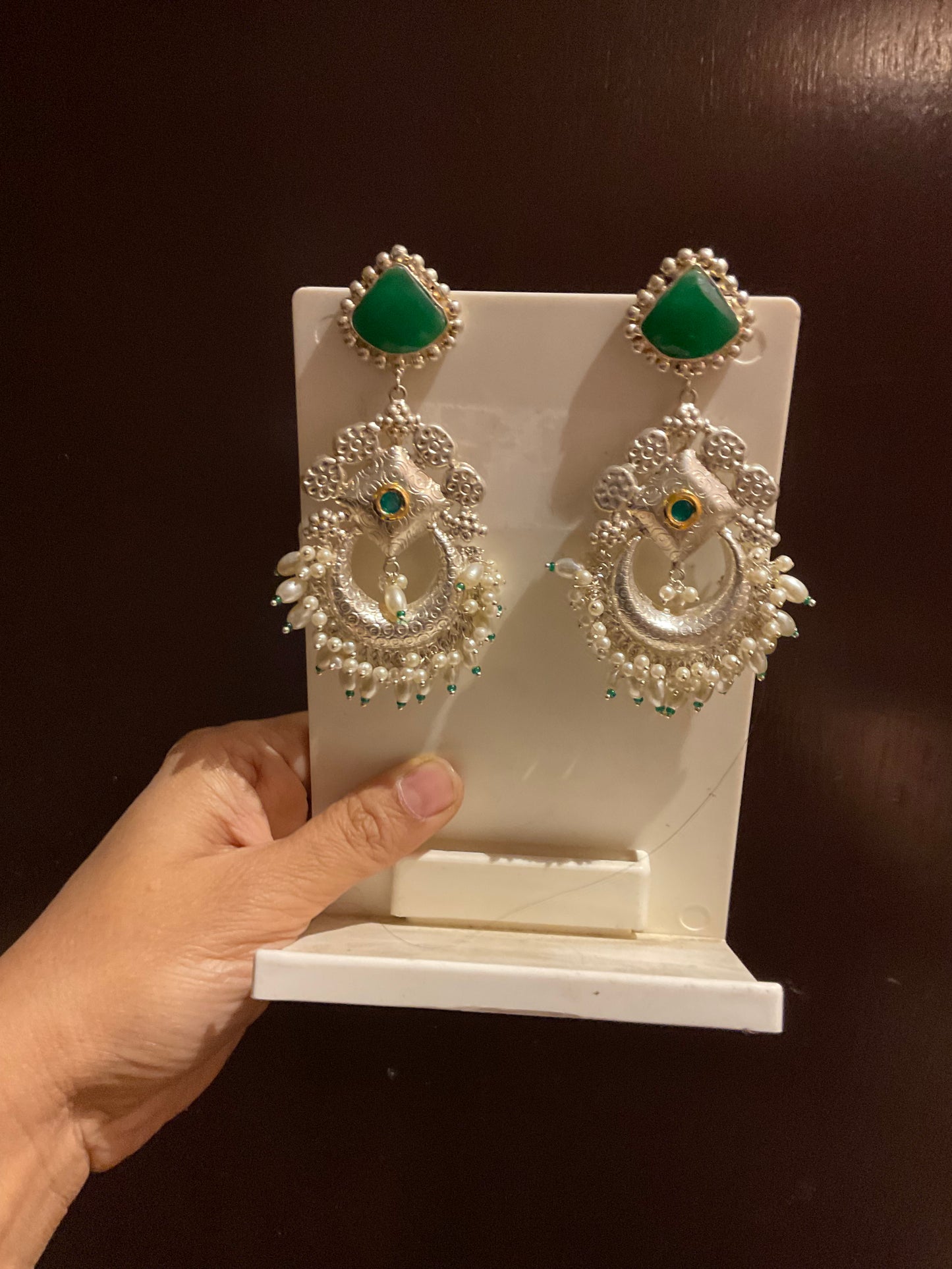 Silver thappa earrings