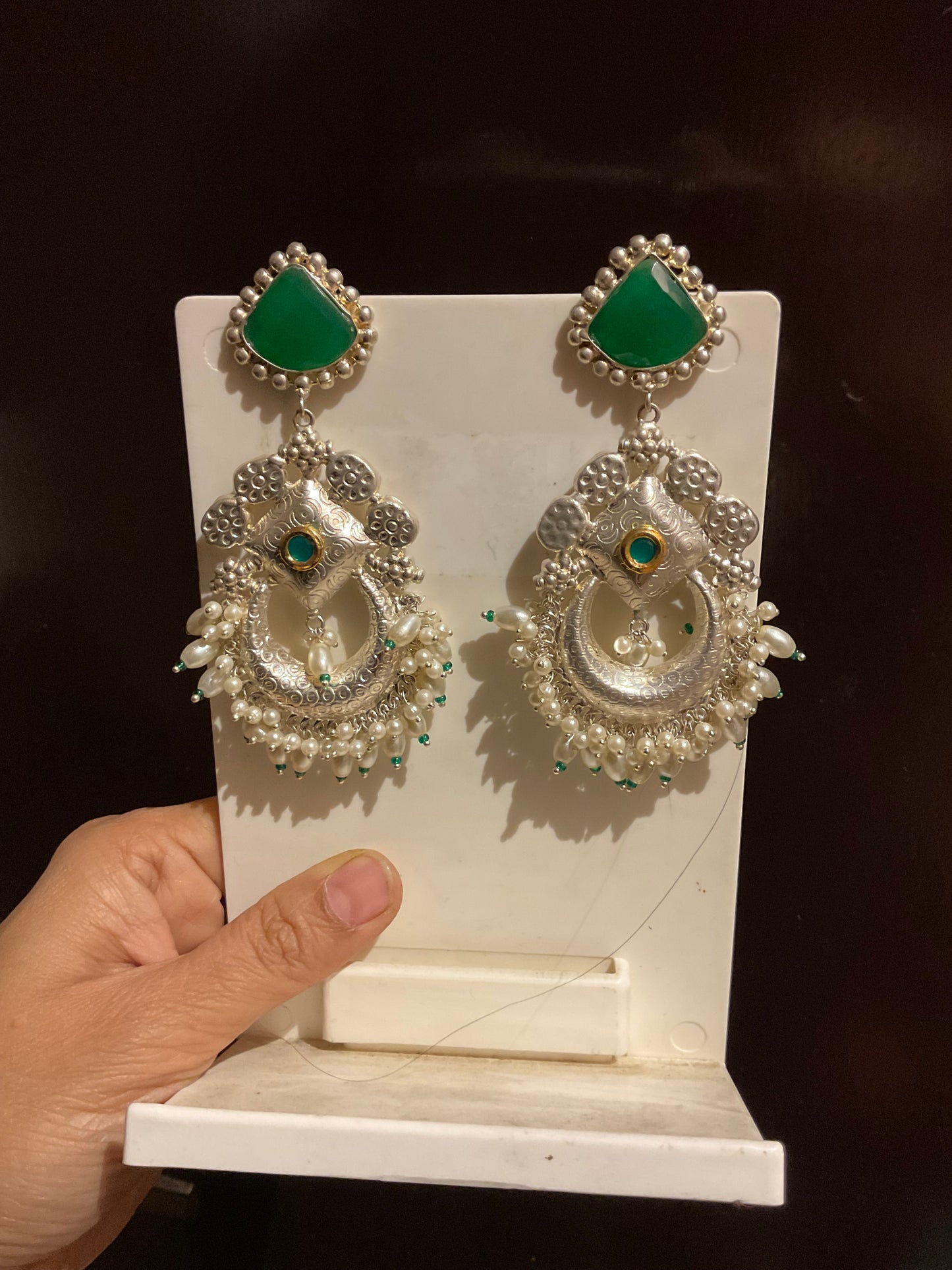 Silver thappa earrings