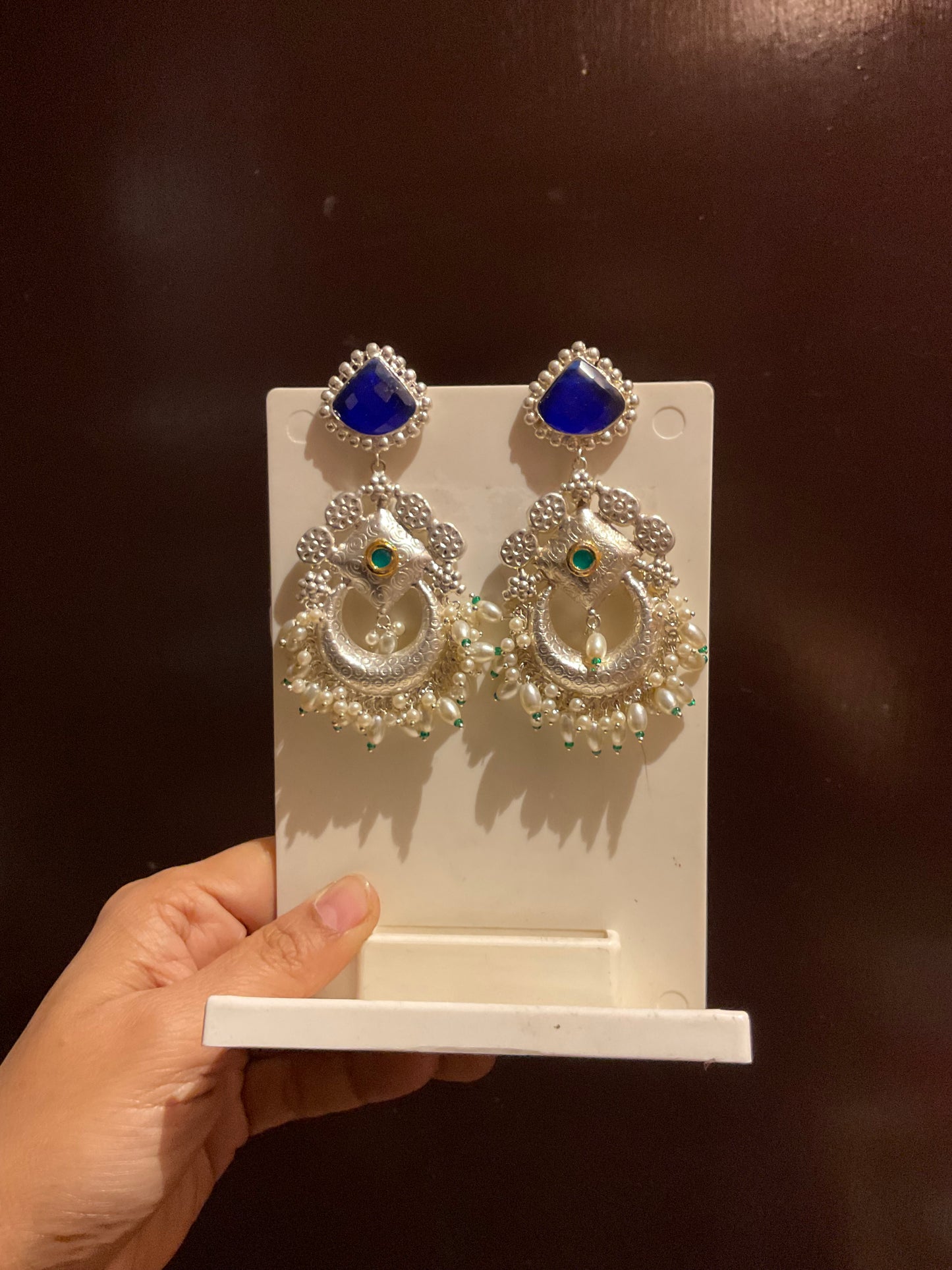 Silver thappa earrings