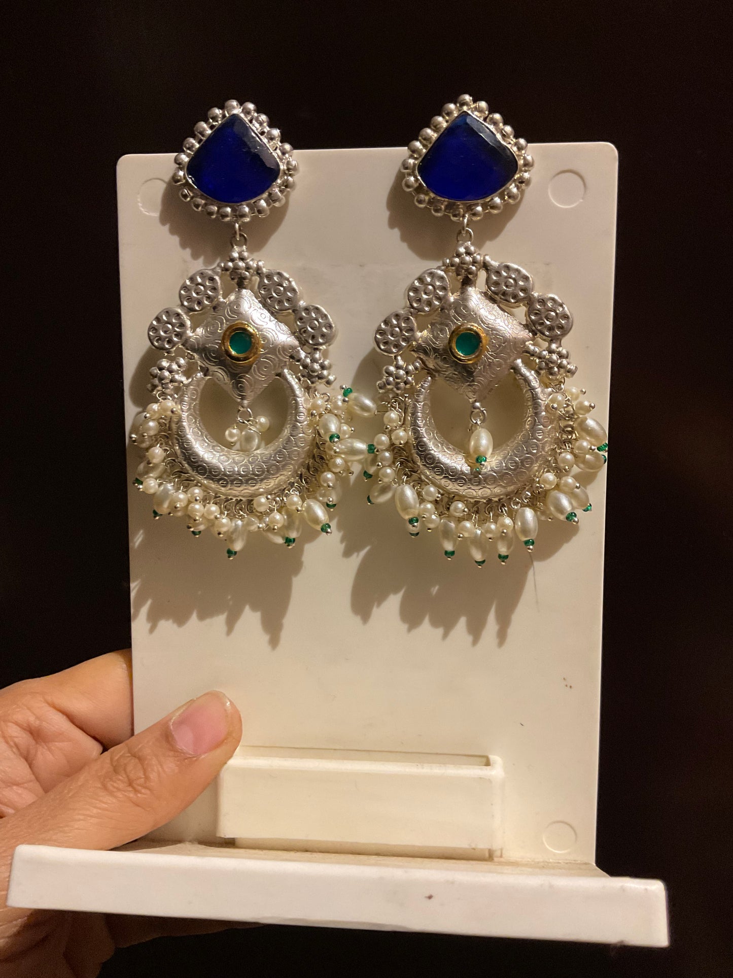 Silver thappa earrings