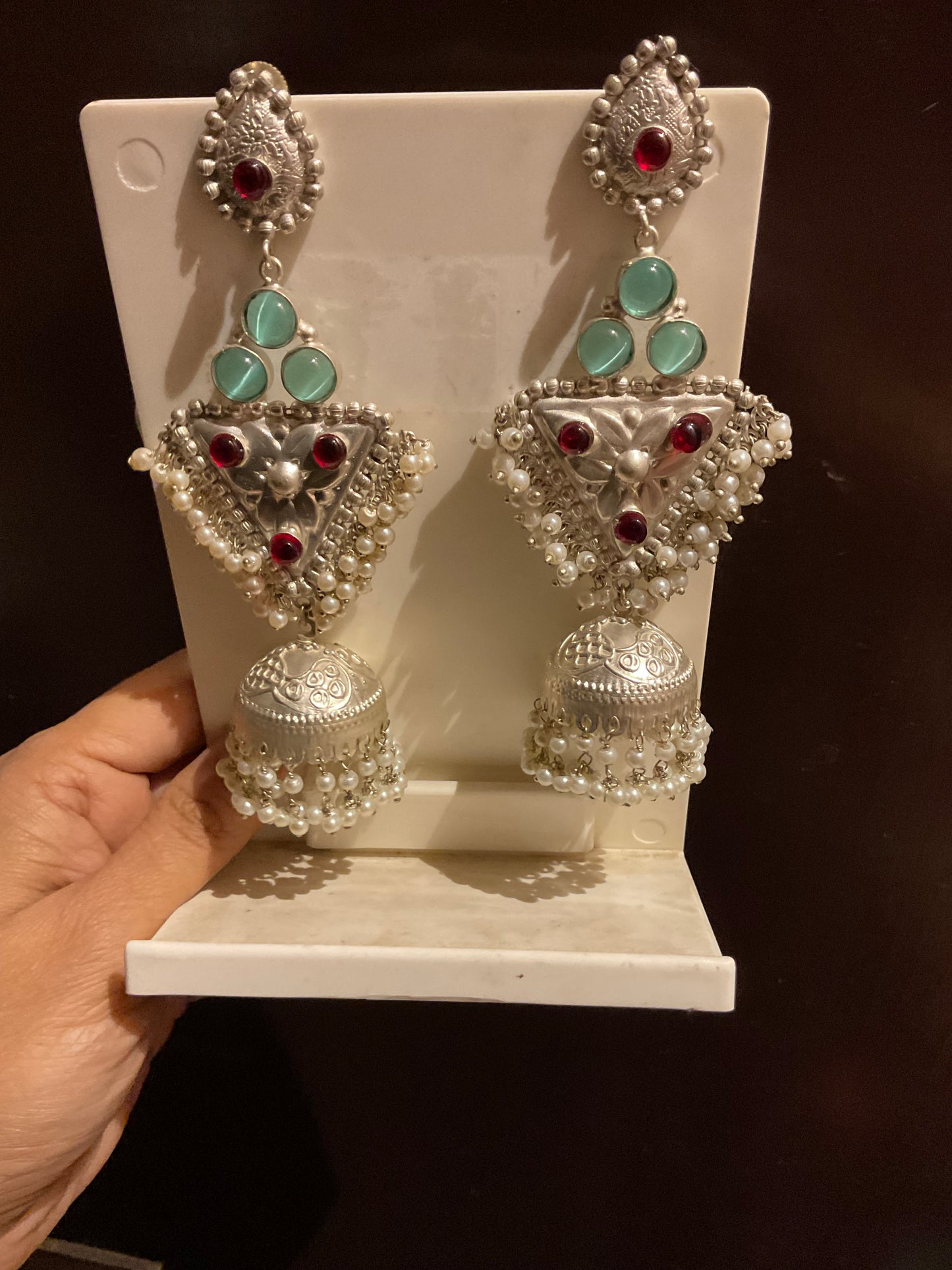 Silver thappa earrings