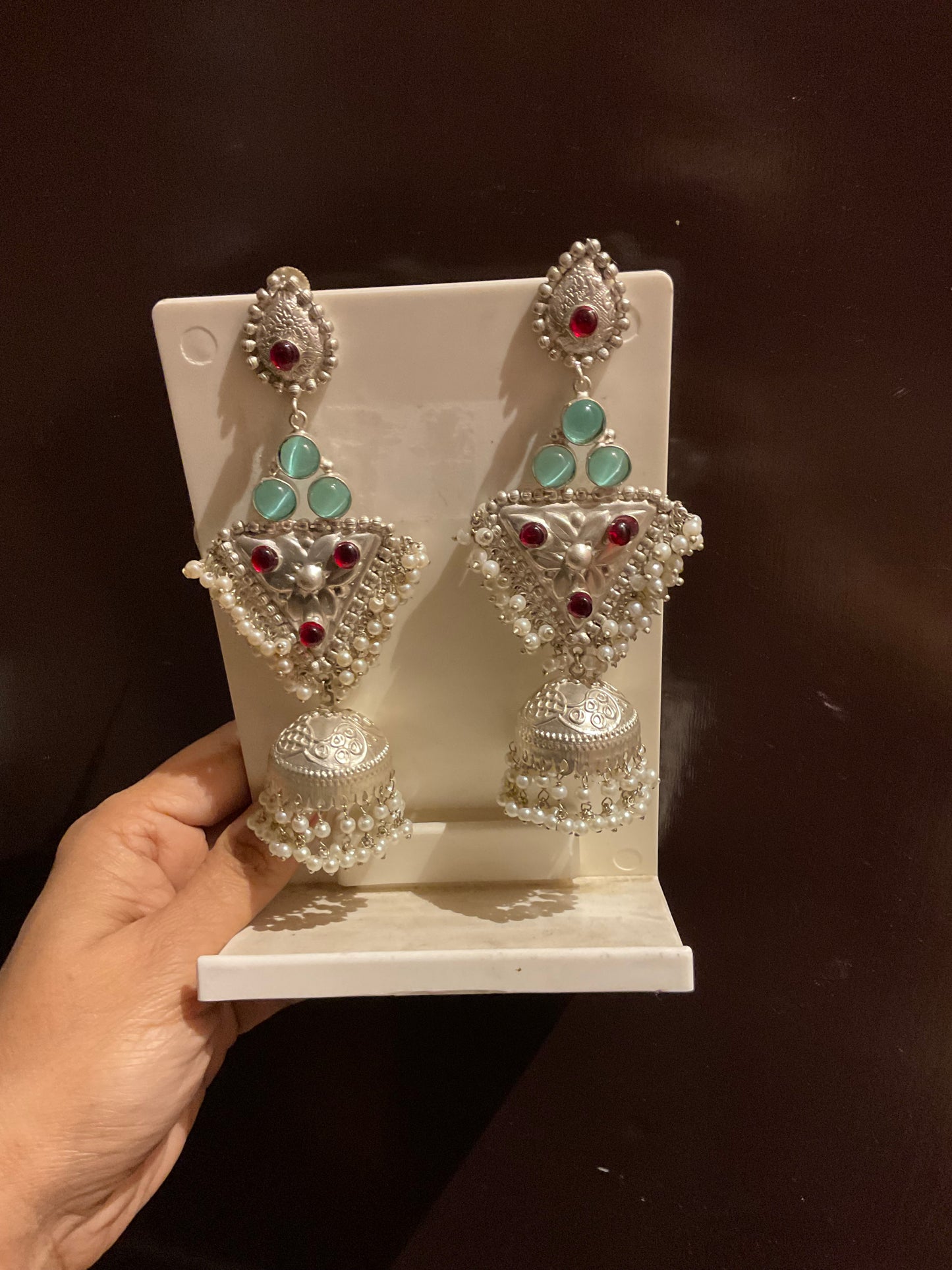 Silver thappa earrings