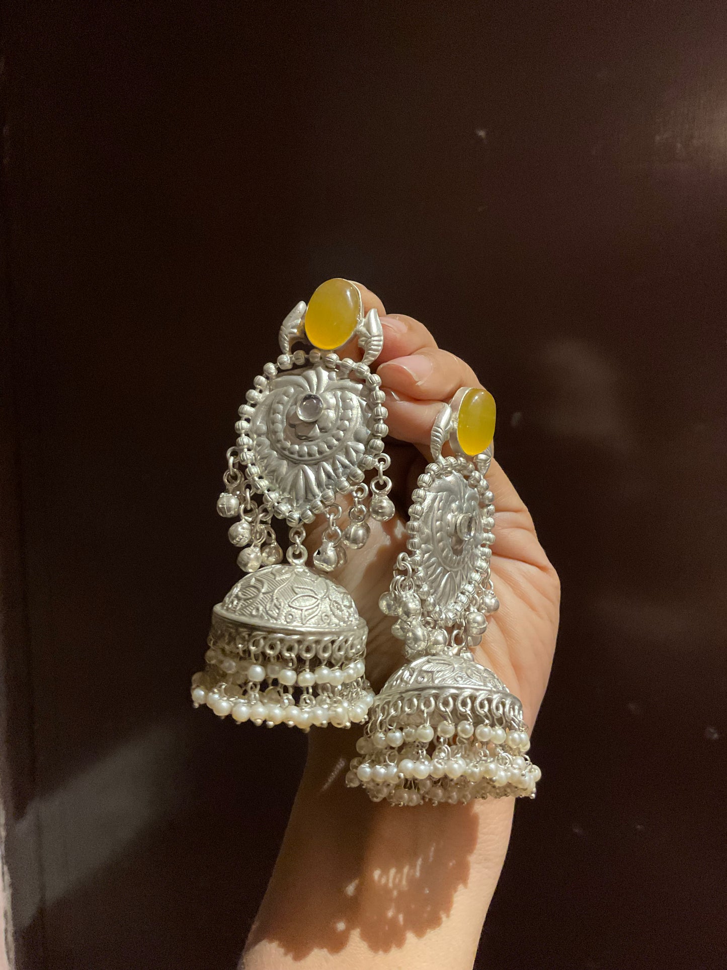 Silver thappa earrings