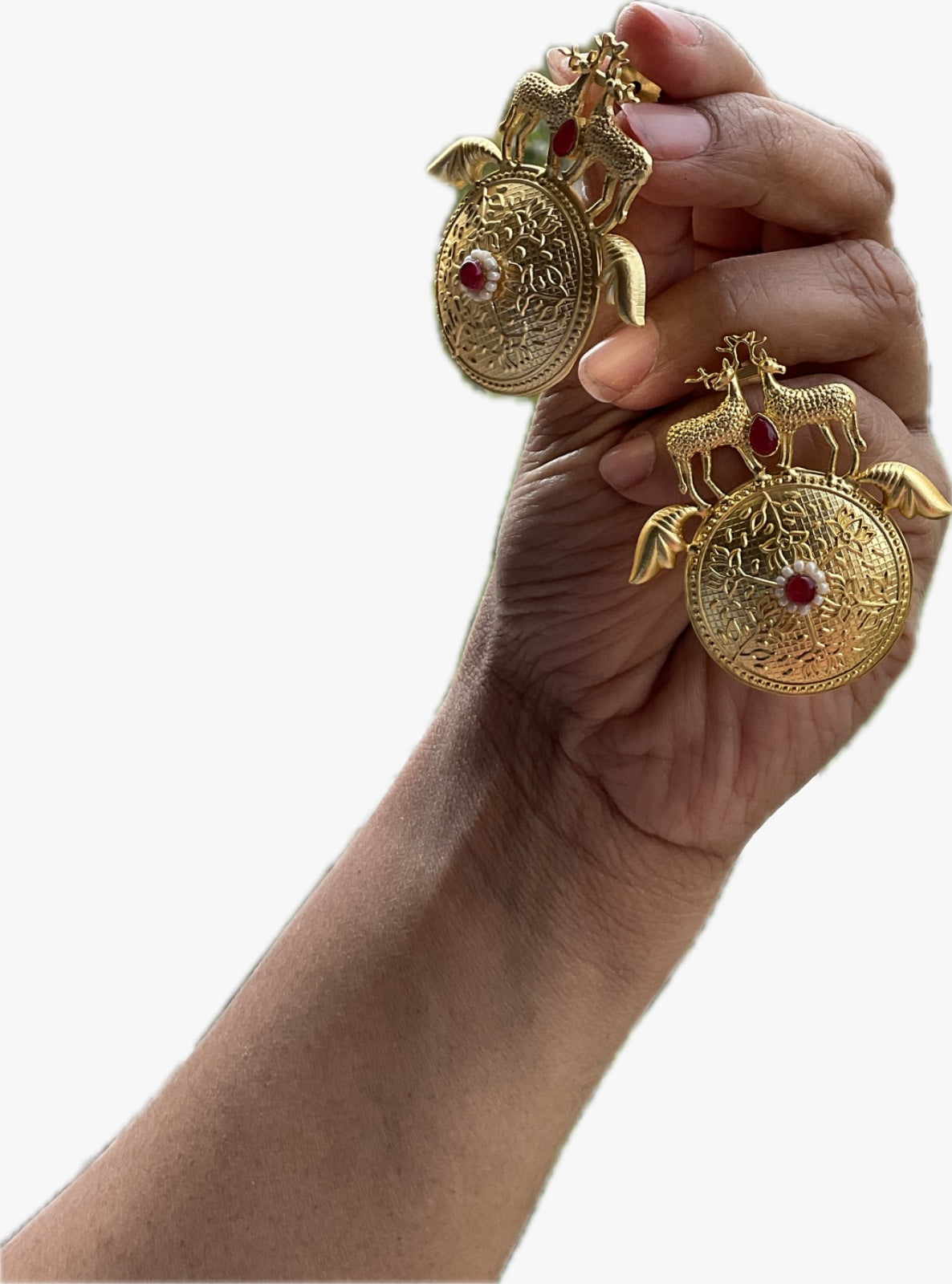 Golden thappa earrings