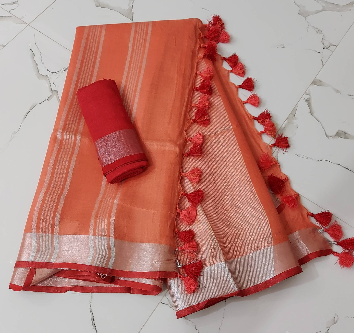 Handloom linen sarees