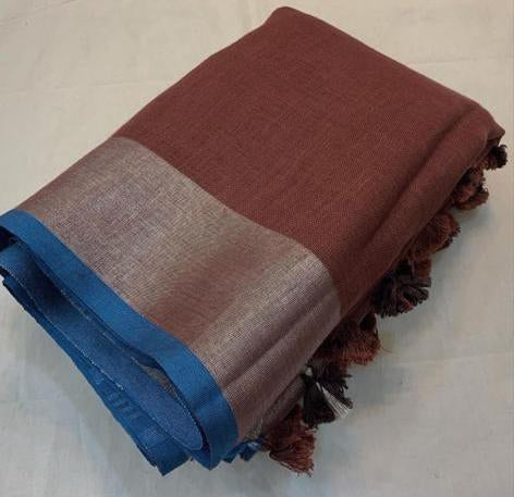 handloom linen sarees