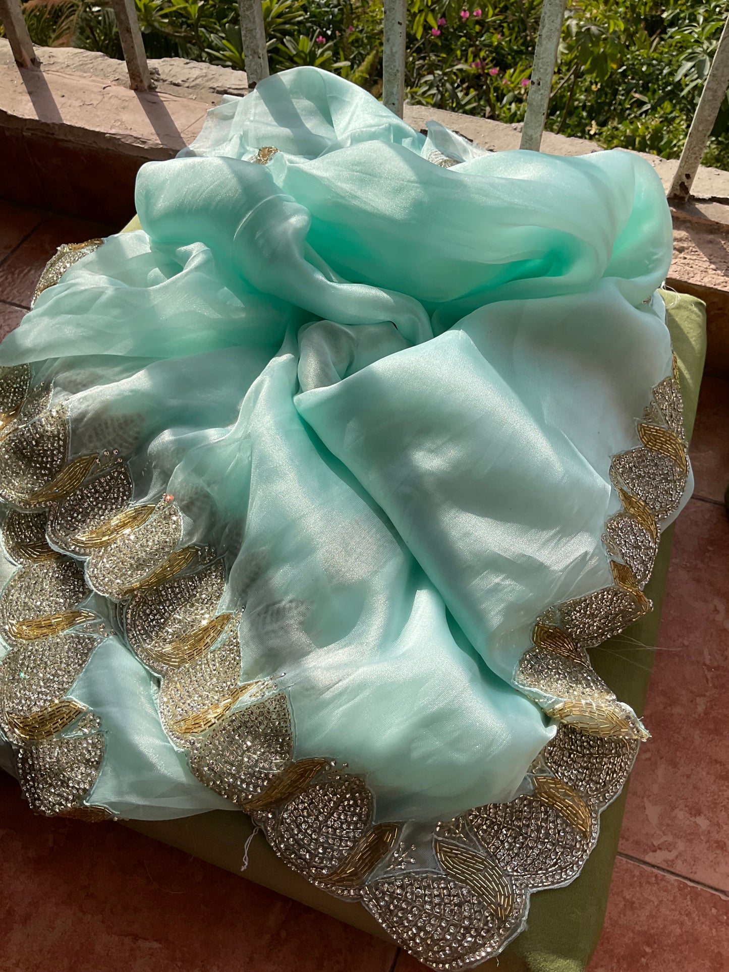 Handwork organza sarees