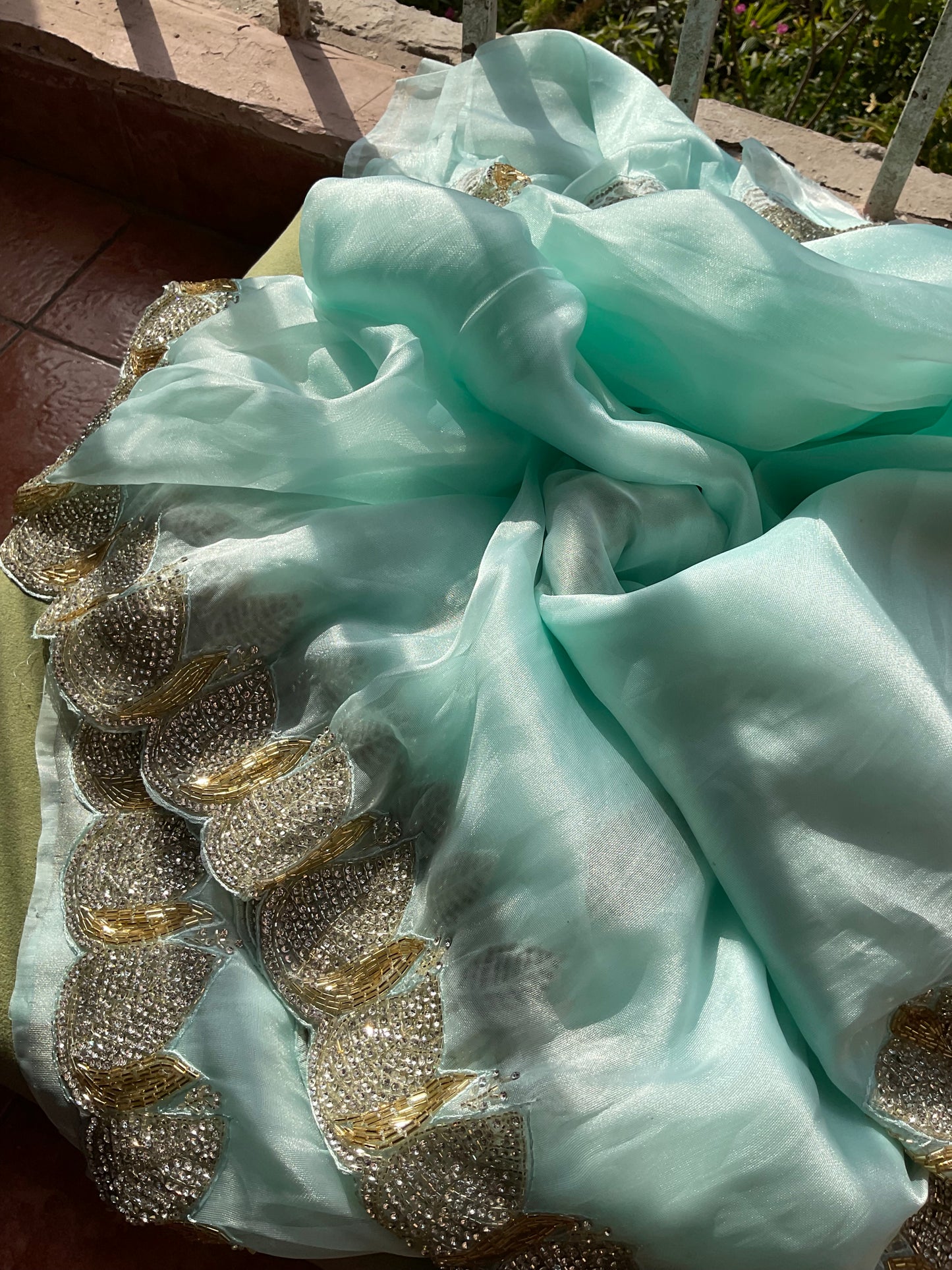 Handwork organza sarees